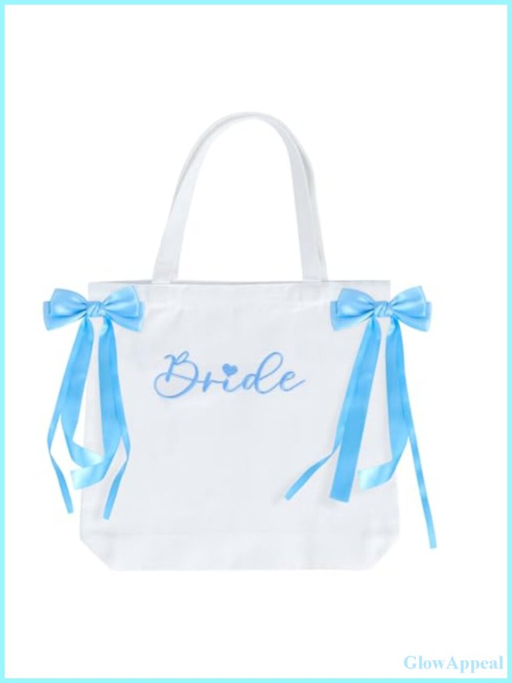 Bride Canvas Tote Bag with Removable Satin Bows, Large Bachelorette Gift